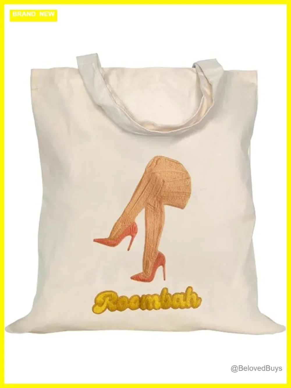 100% Cotton Canvas Tote - Reusable Shopping Grocery Bag with Embroidered Design
